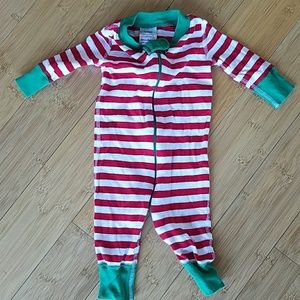 Hanna Andersson holiday striped sleep suit